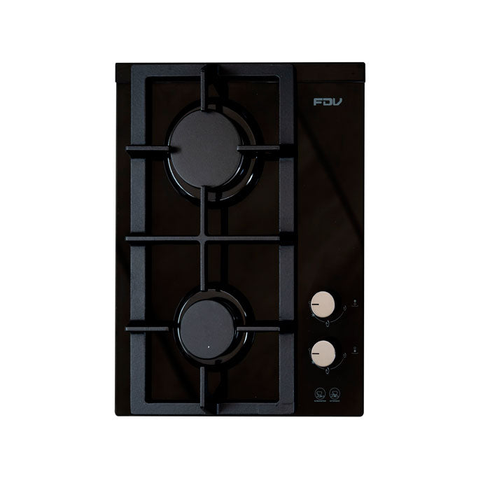 Encimera a Gas 2 Hornillas 35cm Crystal FDV