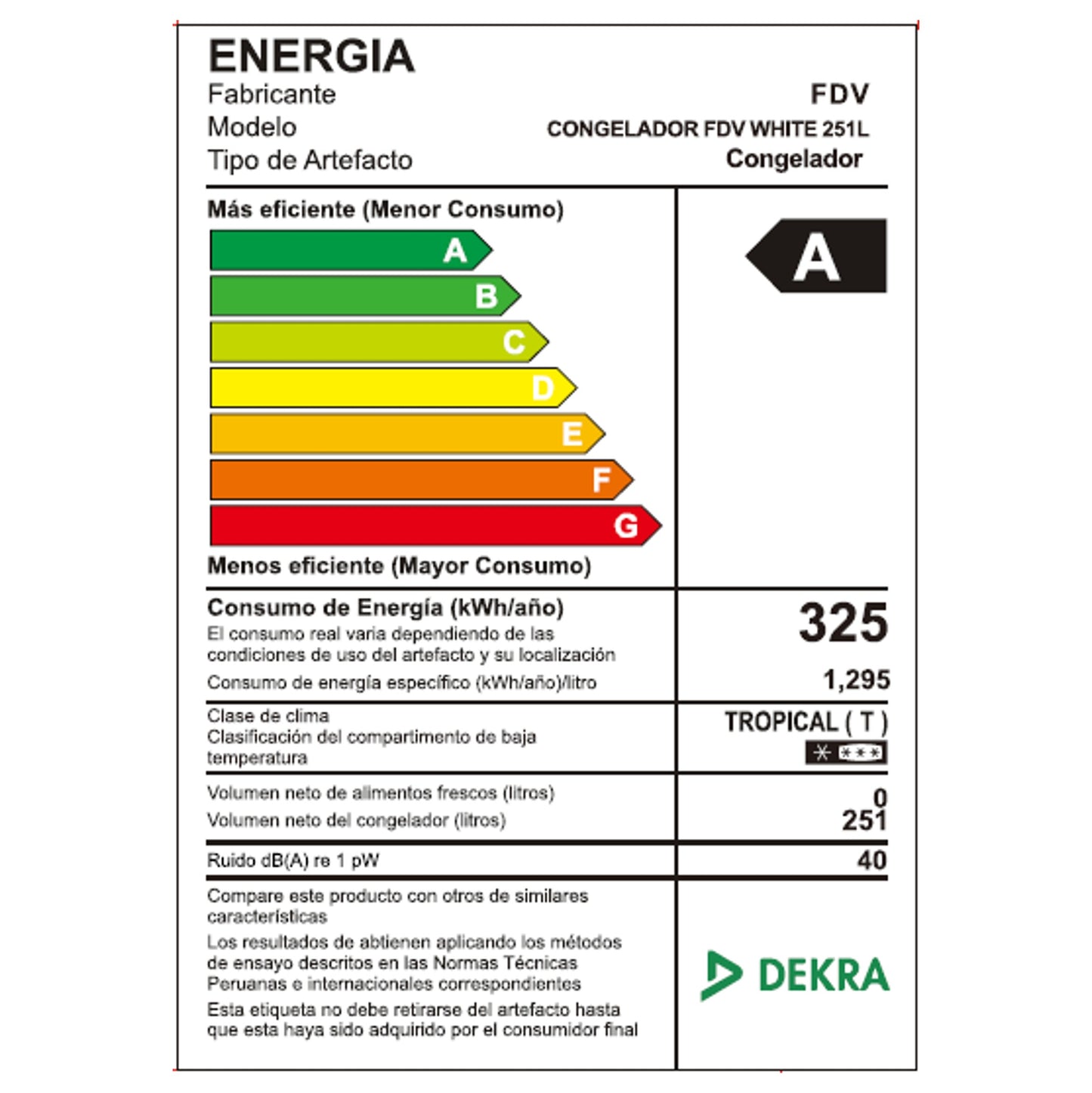 Congeladora 251L Blanco FDV