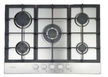 Encimera a Gas Natural 5 Quemadores 70cm Design FDV