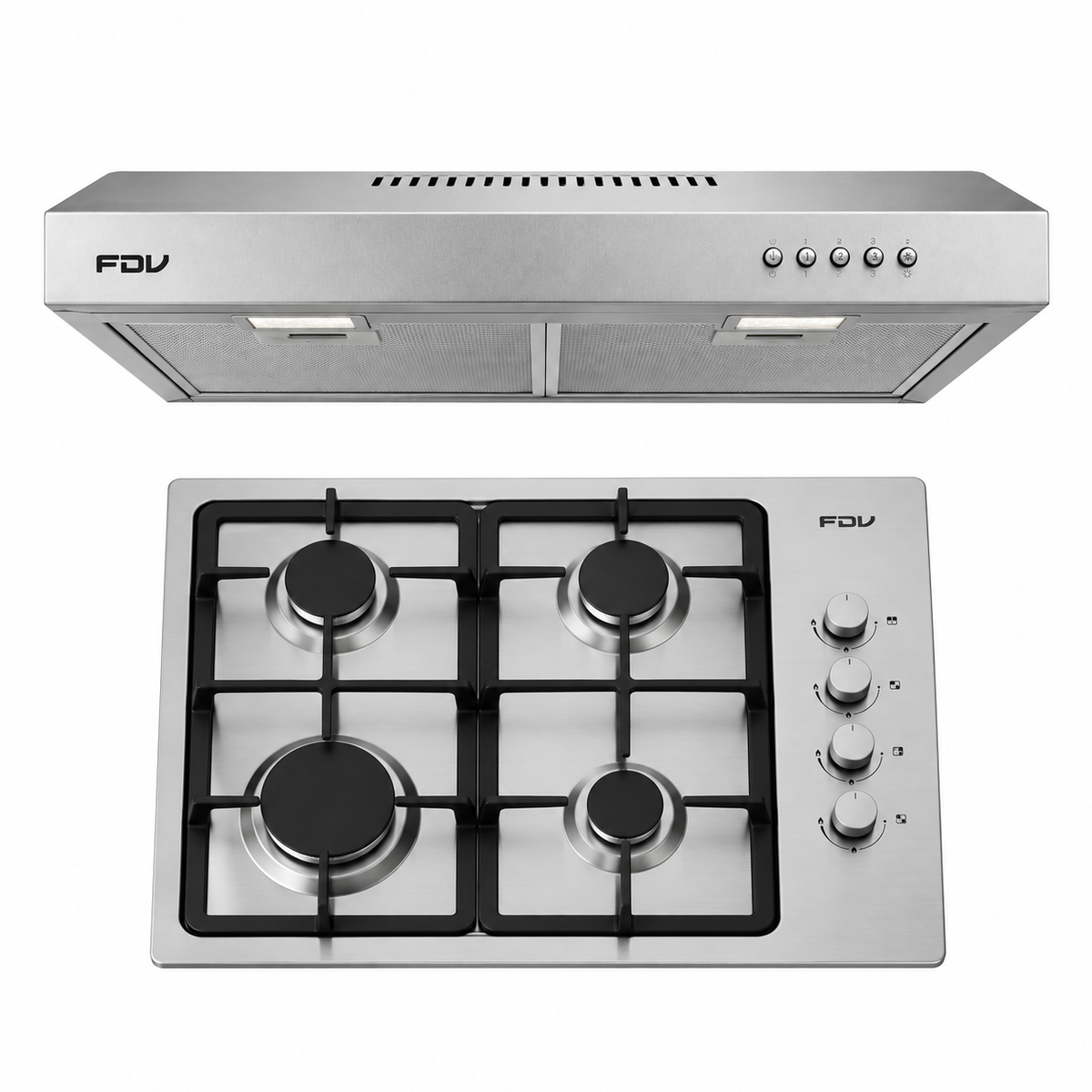 Combo Campana Slim Smart 60cm + Encimera Design 4G GLX 60 2.0 FDV