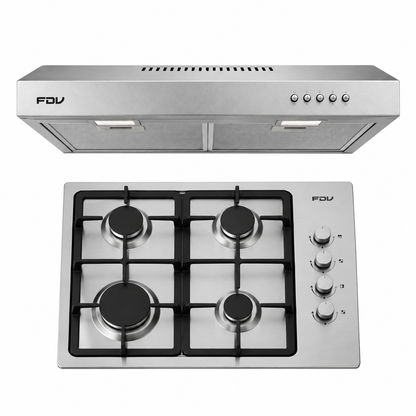 Combo Campana Slim Smart 60cm + Encimera Design 4G GLX 60 2.0 FDV