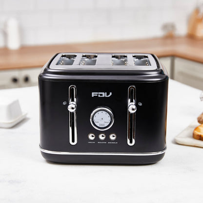 Tostadora de Pan 4 Rebanadas Iconic Black FDV