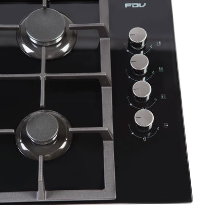 Encimera a Gas 4 Quemadores 60cm Crystal 2.0 FDV