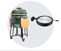 Combo Parrilla Kamado Tokio 22" Verde FDV + Rosticero para Parrilla Kamado 22" Katana FDV