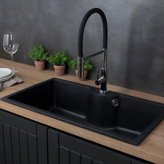 Lavaplatos Sobre Cubierta Granito Deluxe Tunez Nero FDV