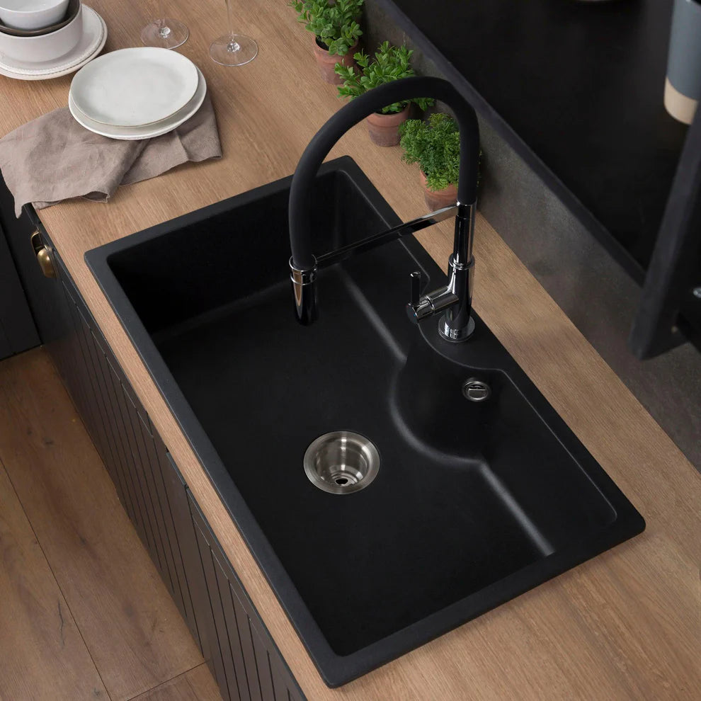 Lavaplatos Sobre Cubierta Granito Deluxe Tunez Nero FDV