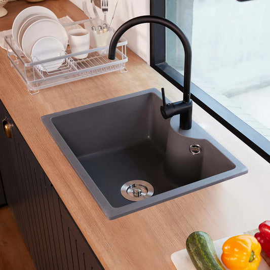 Lavadero de Cocina Sobre Tablero Granito Gris Small Deluxe Tunez FDV