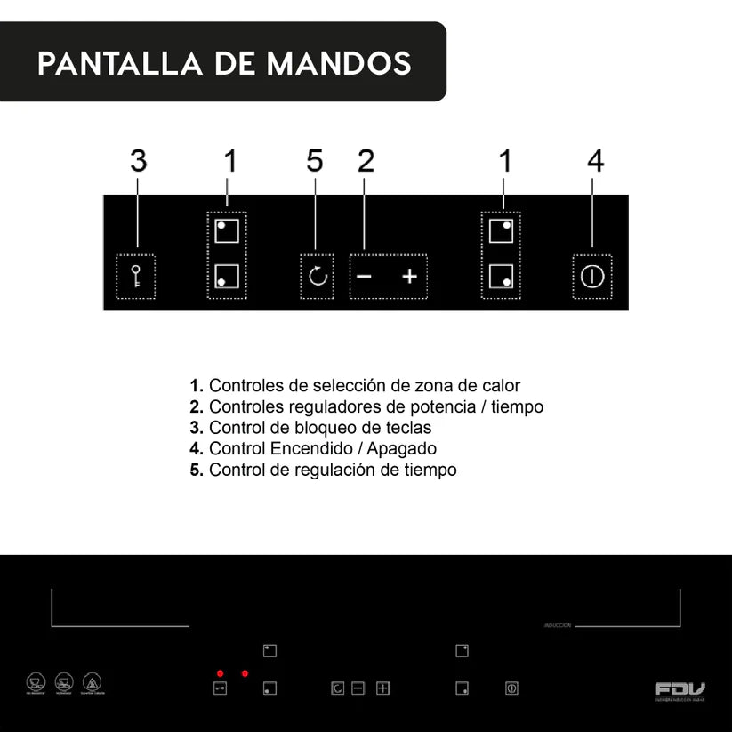 Encimera de Inducción Magno 4 Quemadores 60 cm FDV