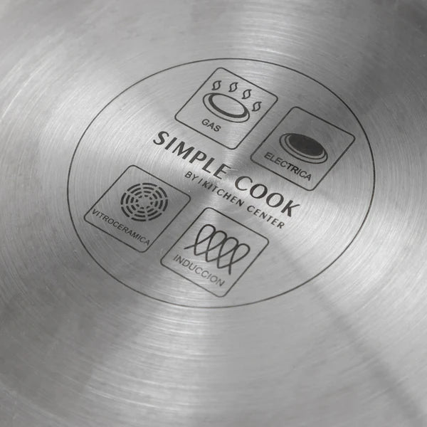Sarten Wok 30cm Acero Inoxidable con Tapa Tokio SIMPLE COOK