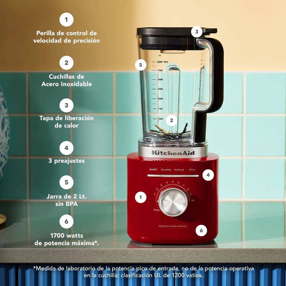 Licuadora 2L 1700W Rojo Pure Power KITCHENAID