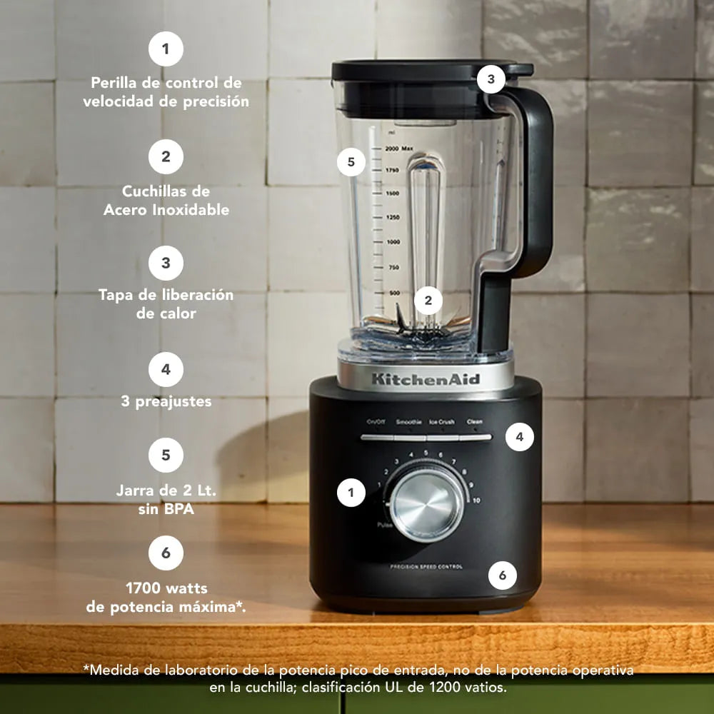 Licuadora 2L 1700W Negro Pure Power KITCHENAID