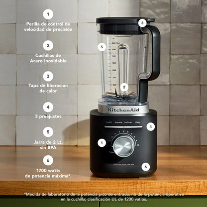 Licuadora 2L 1700W Negro Pure Power KITCHENAID