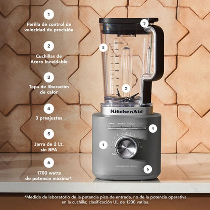 Licuadora 2L 1700W Gris Pure Power KITCHENAID