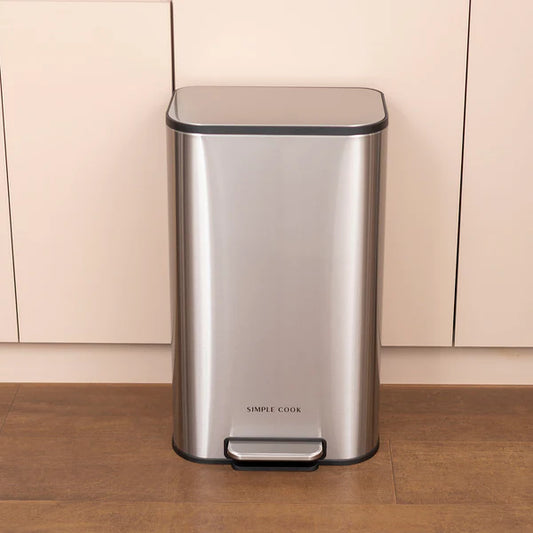 Basurero 30L con Pedal Mate Acabado Antihuellas SIMPLECOOK