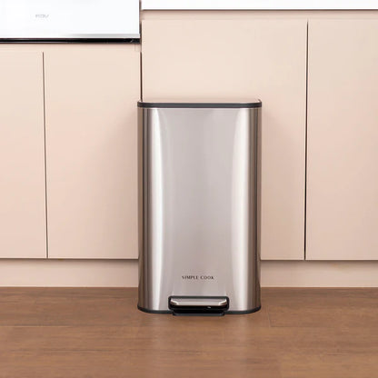 Basurero 30L con Pedal Mate Acabado Antihuellas SIMPLECOOK