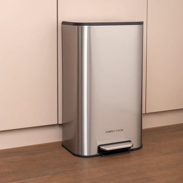 Basurero 30L con Pedal Mate Acabado Antihuellas SIMPLECOOK