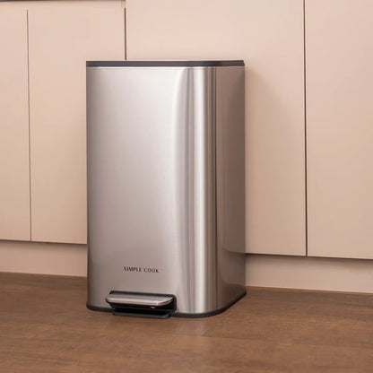 Basurero 30L con Pedal Mate Acabado Antihuellas SIMPLECOOK