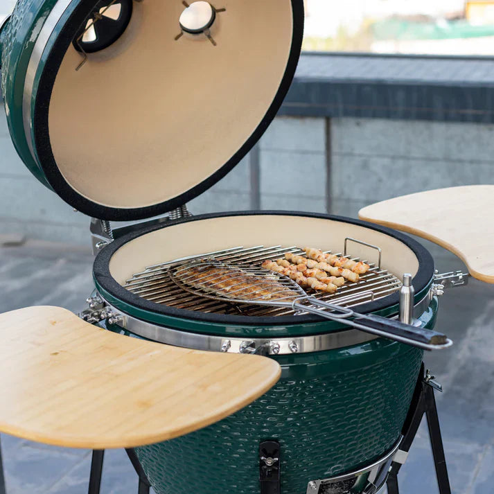 Combo Parrilla Kamado Tokio Verde 22" + Set Cuchillo y Tabla Arizona 2Pzas FDV