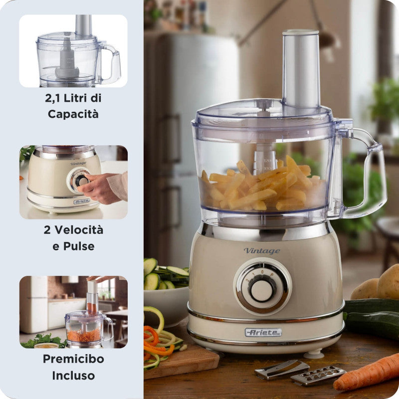 Procesador de Alimentos Vintage Ariete ambientado
