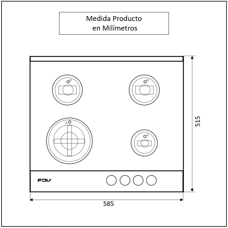 Encimera a Gas 4 Quemadores 60cm Signature FDV