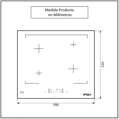 Encimera de Inducción Magno 4 Quemadores 60 cm FDV
