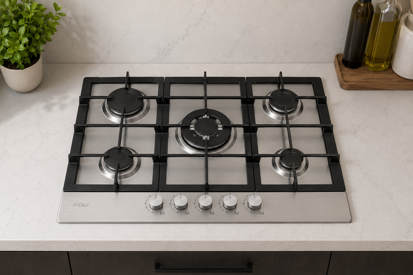 Encimera a Gas Natural 5 Quemadores 70cm Design  FDV