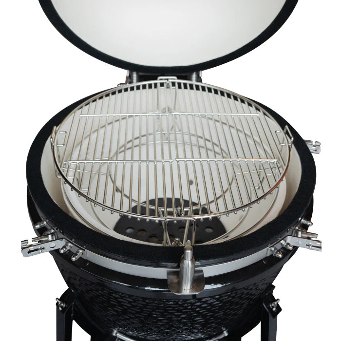 Combo Parrilla Kamado Tokio 22" Negro + Rosticero para Parrilla Kamado 22" Katana FDV