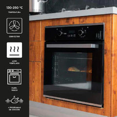 Kit Campana Twin Black + Encimera Glass 60 GLP + Horno Black GLP