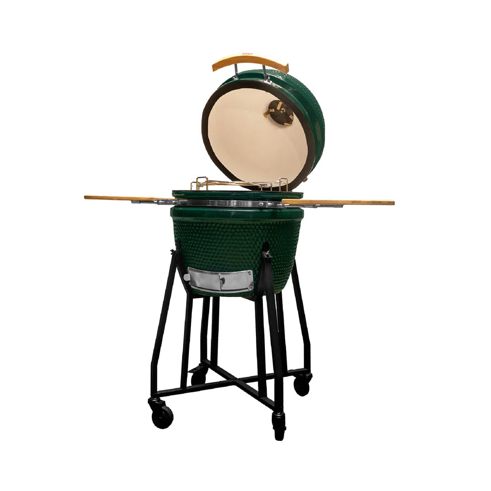 Combo Parrilla Kamado Tokio Verde 22" + Set Cuchillo y Tabla Arizona 2Pzas FDV