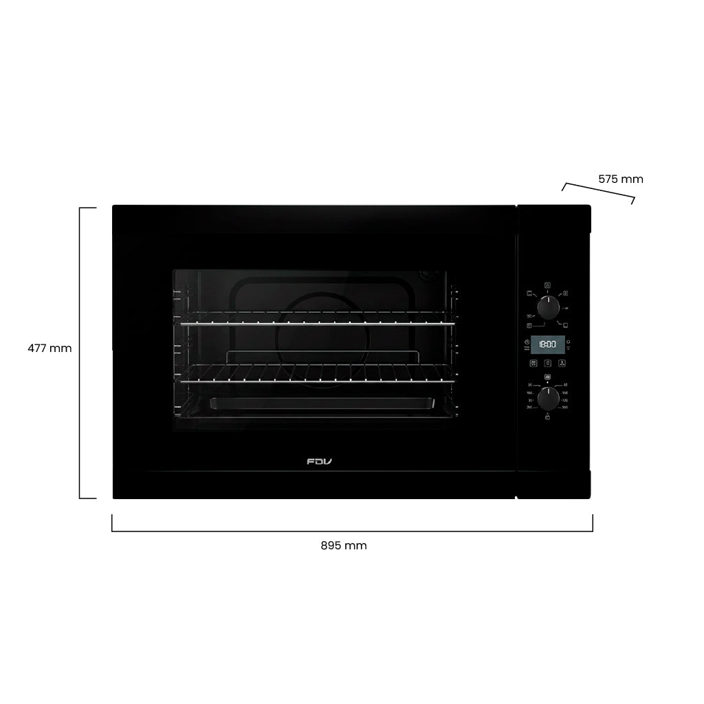 Horno Empotrable a Gas 110L Black FDV - dimensiones