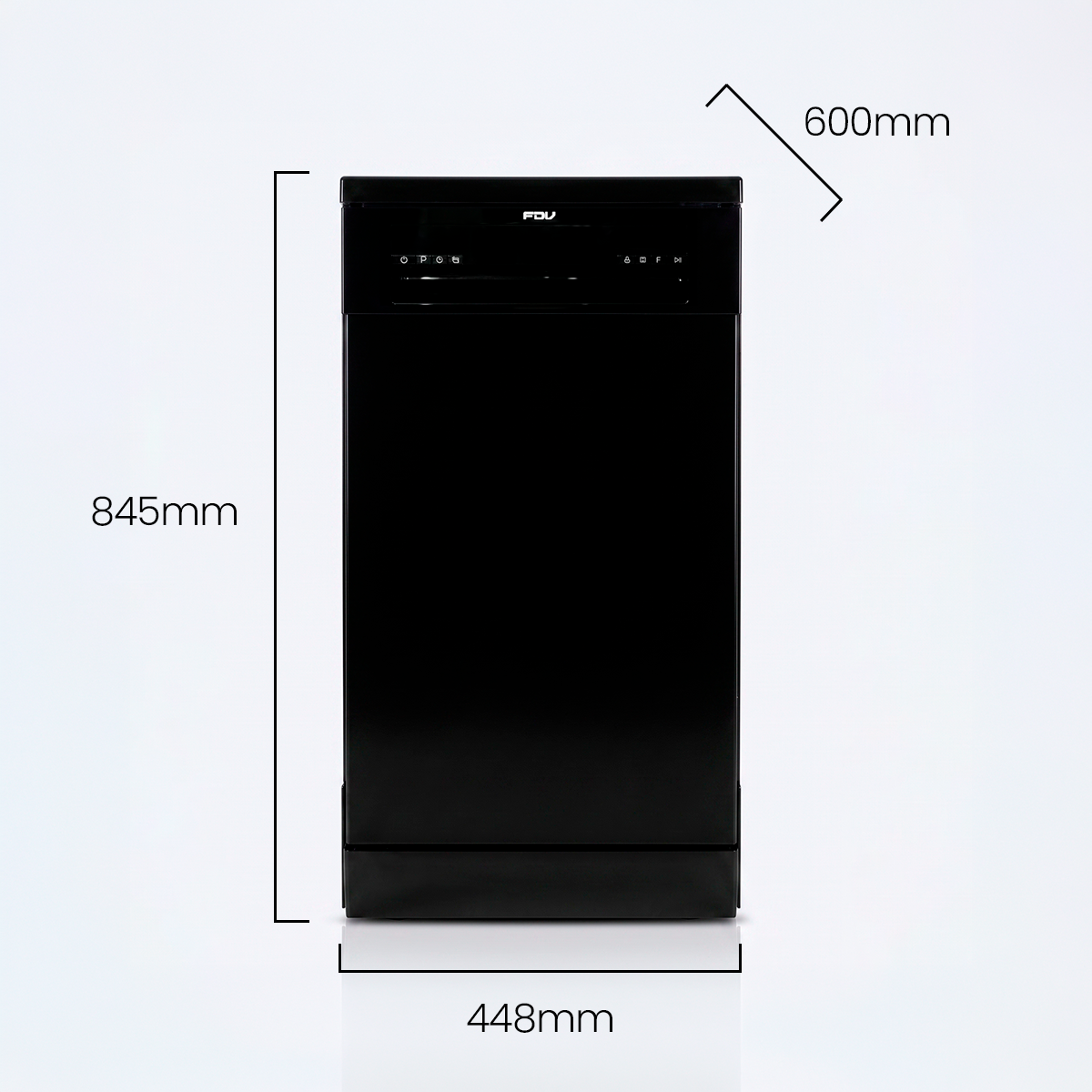 Lavavajillas 10 Cubiertos 45cm Free Standing Element 2.0 Black FDV