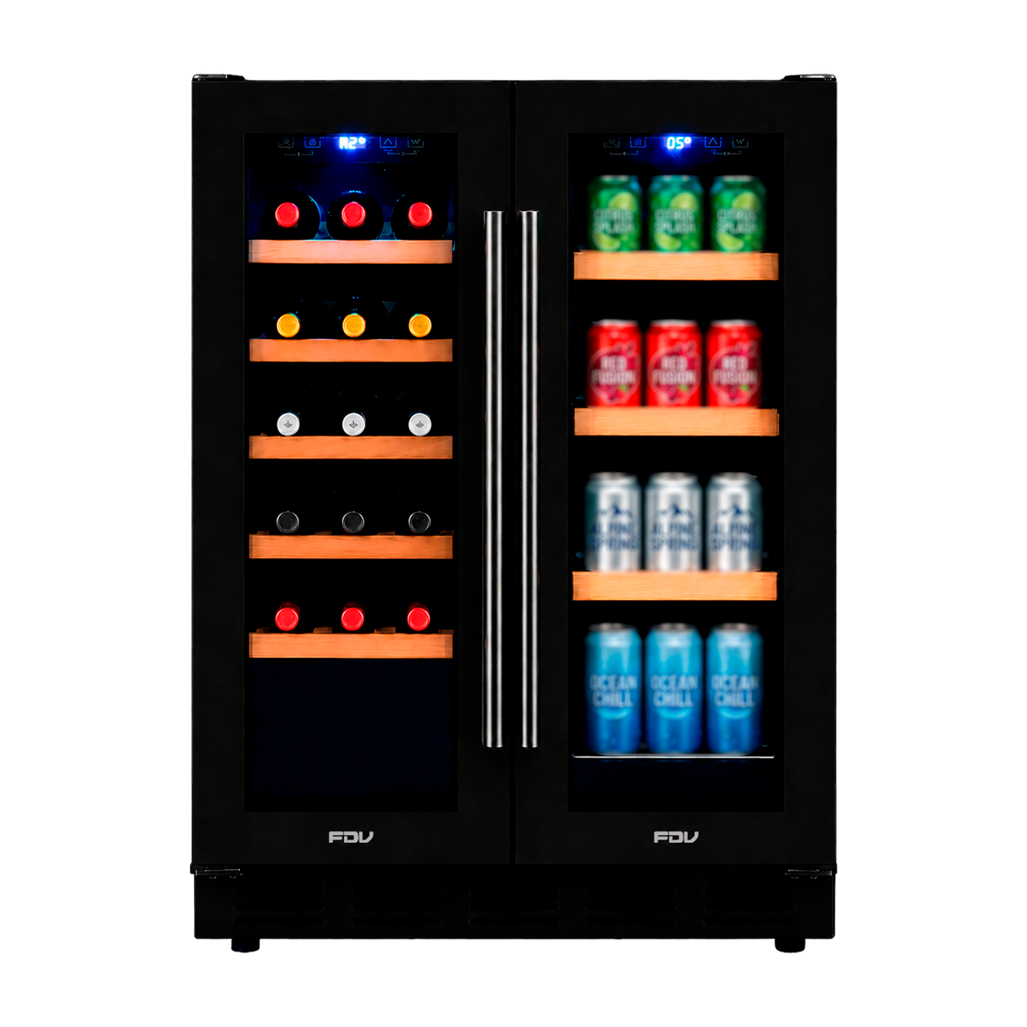 Cava de Vinos 20 Botellas + 50 Latas Dual Elite Black FDV