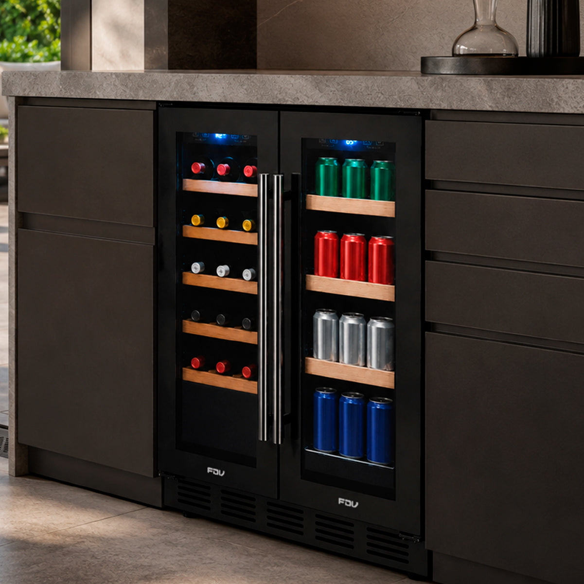 Cava de Vinos 20 Botellas + 50 Latas Dual Elite Black FDV