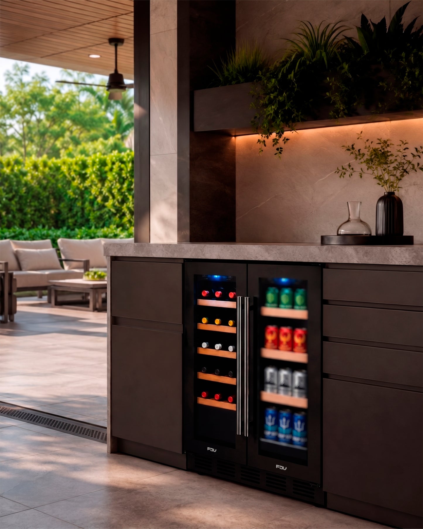 Cava de Vinos 20 Botellas + 50 Latas Dual Elite Black FDV