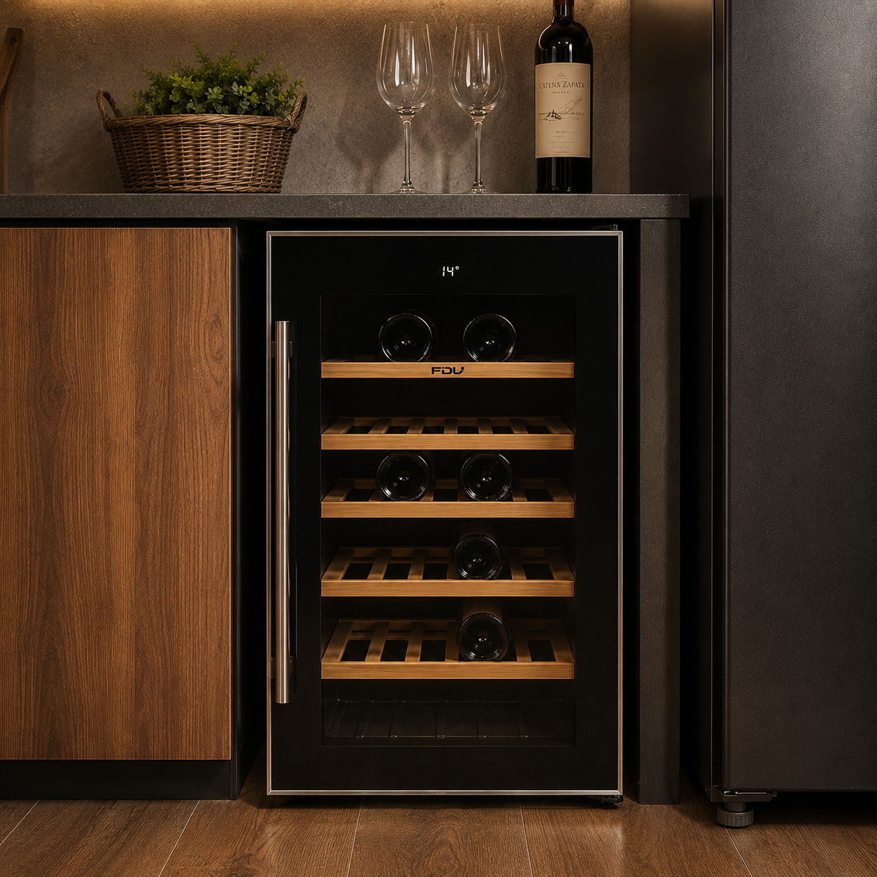 Cava de Vinos 56 Botellas Digital Black FDV