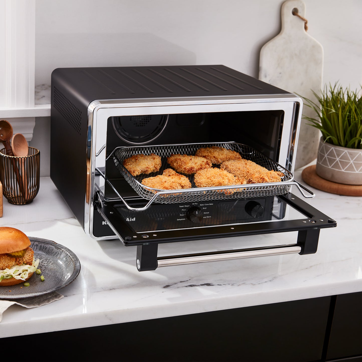 Horno Electrico Freidora 21L + Base para Pizza KITCHENAID