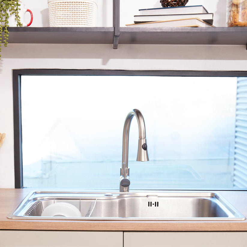 Grifería de Cocina Monocomando Extensible Acero Smart Pro 2.0 FDV
