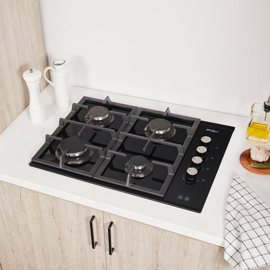 Encimera a Gas 4 Quemadores 60cm Crystal FDV