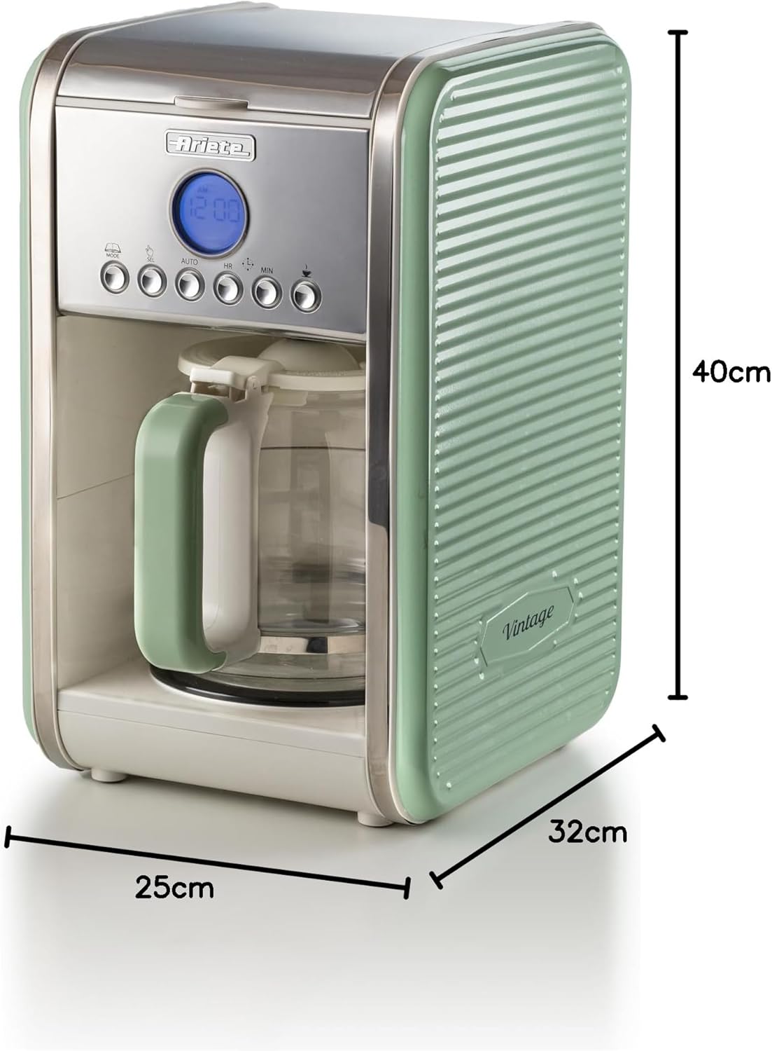 Cafetera Gota a Gota 10 Tazas Vintage Verde ARIETE