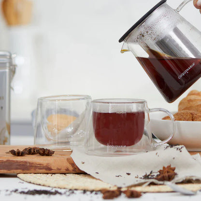 Combo Cafetera Delicato Inox + Set 2 Mugs de Vidrio 250Ml FDV
