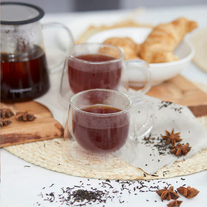 Combo Cafetera Delicato Inox + Set 2 Mugs de Vidrio 250Ml FDV