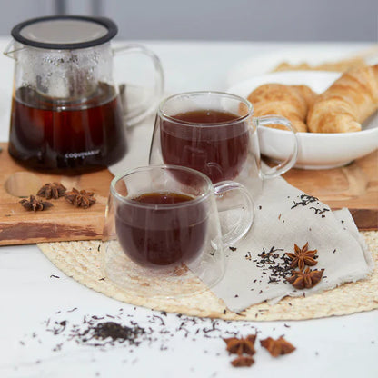 Combo Cafetera Delicato Inox + Set 2 Mugs de Vidrio 250Ml FDV