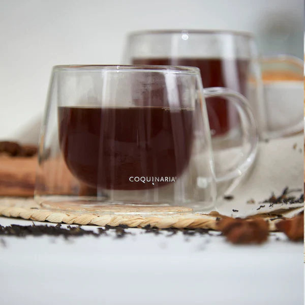Combo Cafetera Delicato Inox + Set 2 Mugs de Vidrio 250Ml FDV