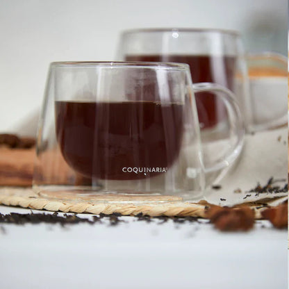 Combo Cafetera Delicato Inox + Set 2 Mugs de Vidrio 250Ml FDV