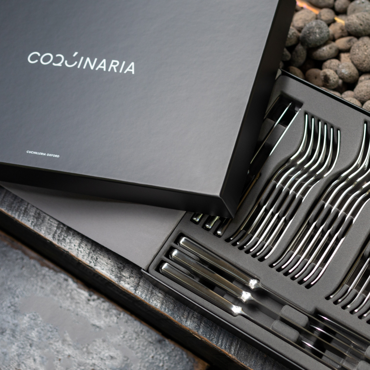 Set de Cuchillería Oxford 42 Piezas Silver Matt COQUINARIA