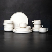 Juego de Vajilla Crema Porcelana 20 Pzs Coquinaria