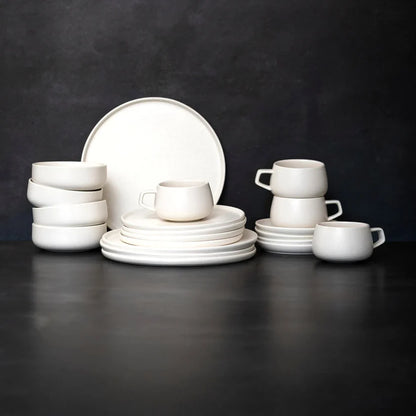 Juego de Vajilla Crema Porcelana 20 Pzs Coquinaria