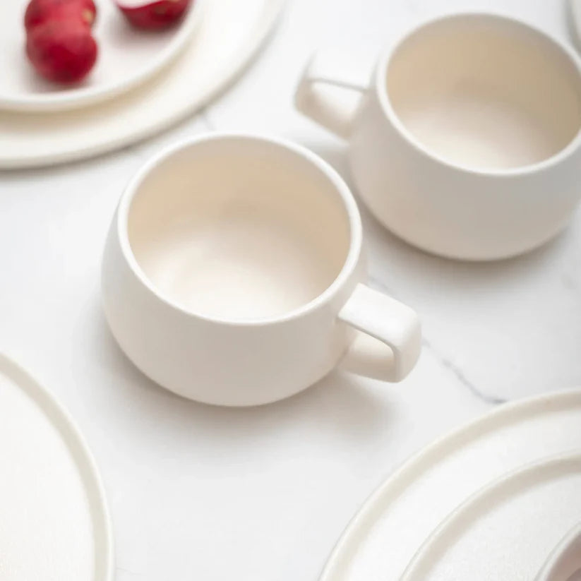 Juego de Vajilla Crema Porcelana 20 Pzs Coquinaria