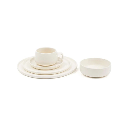 Juego de Vajilla Crema Porcelana 20 Pzs Coquinaria