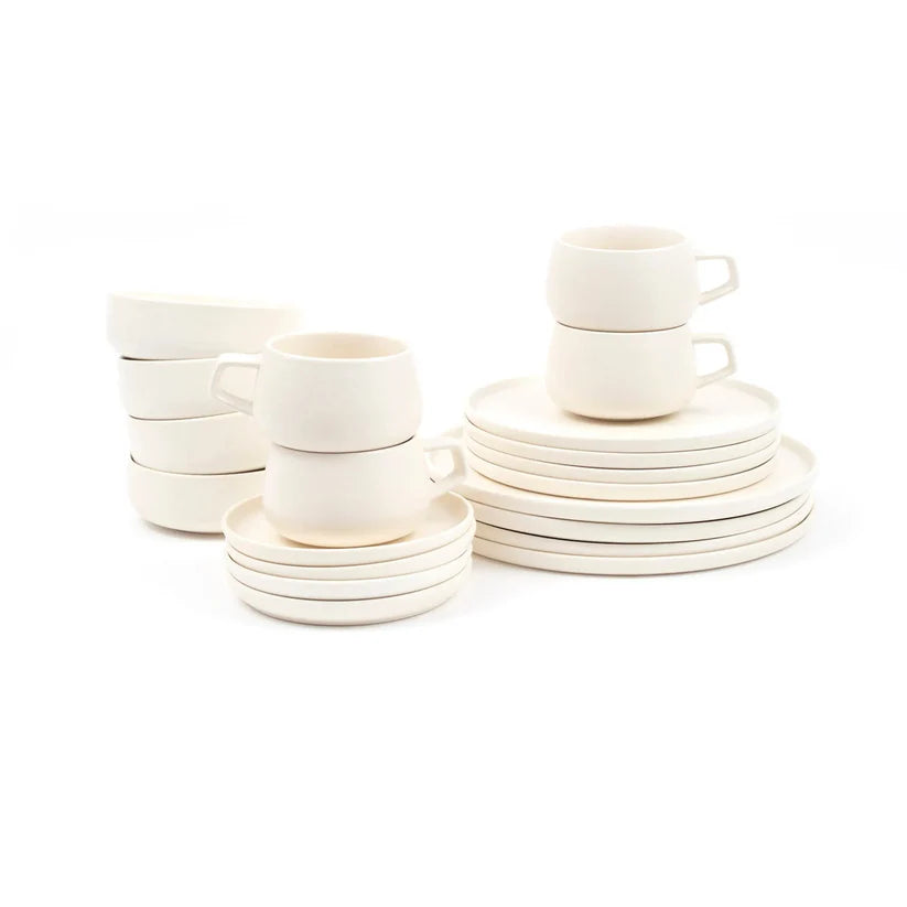 Juego de Vajilla Crema Porcelana 20 Pzs Coquinaria